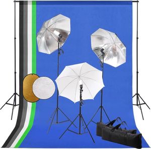 Zestaw studyjny vidaXL Zestaw studyjny z lampami, parasolkami, tłami i blendami 1
