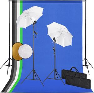 Zestaw studyjny vidaXL Zestaw studyjny z lampami, parasolkami, tłami i blendami 1