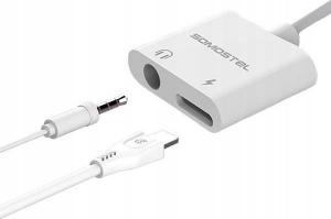 Adapter USB Somostel SMS-BZ03 Lightning - Jack 3.5mm + Lightning Biały (SMS-BZ03) 4