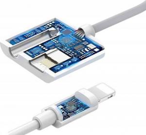 Adapter USB Somostel SMS-BZ03 Lightning - Jack 3.5mm + Lightning Biały (SMS-BZ03) 5