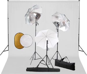 Zestaw studyjny vidaXL Zestaw studyjny z lampami, parasolkami, tłem i blendami 1