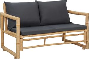 vidaXL Ławka ogrodowa z poduszkami bambusowa 115 cm 1