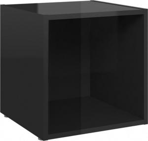 vidaXL Szafka pod TV, wysoki połysk, czarna, 37x35x37 cm, płyta 1