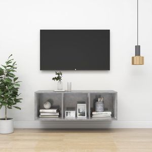 vidaXL Wisząca szafka pod TV, szarość betonu, 37x37x107 cm, płyta 1