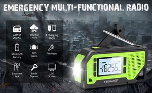 Radio Feegar Feegar OZE Pro Radio FM AM Awaryjne Budowlane Przenośne Solar Latarka Powerbank 2000mAh 12