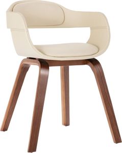 vidaXL Krzesło stołowe, białe, gięte drewno i sztuczna skóra 1