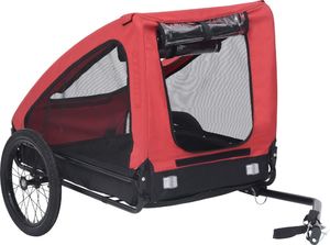 vidaXL Przyczepka rowerowa dla zwierzaka, czerwono-czarna 2