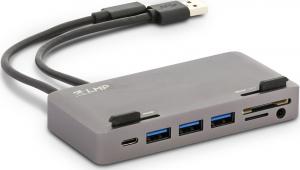 HUB USB LMP Słuchawkowe 1x SD 1x USB-C 1x microSD  + 3x USB-A 3.0 (LMP-USBC-ATT-HUB-SG) 2