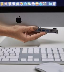 HUB USB LMP 1x SD 1x USB-C 1x microSD  + 3x USB-A 3.0 (LMP-USBC-ATT-HUB-SL) 3