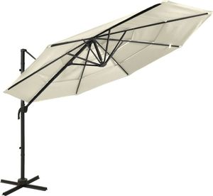 vidaXL 4-poziomowy parasol na aluminiowym słupku, piaskowy, 3x3 m 1