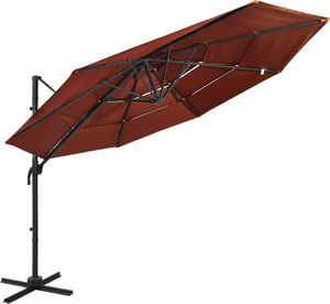 vidaXL 4-poziomowy parasol na aluminiowym słupku, terakotowy, 3x3 m 1