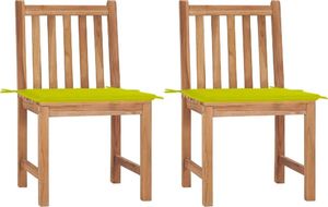 vidaXL Krzesła ogrodowe z poduszkami, 2 szt., lite drewno tekowe 1