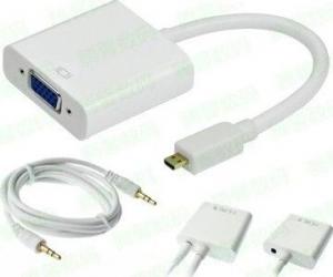 Adapter AV Blitz Micro HDMI Micro - D-Sub (VGA) + Jack 3.5mm biały (BM-MHVA-AO) 1