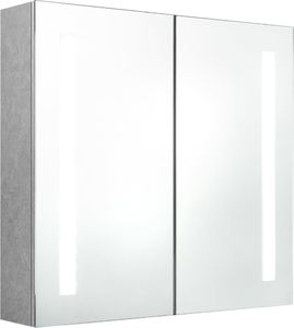 vidaXL Szafka łazienkowa z lustrem i LED, szarość betonu, 62x14x60 cm 2