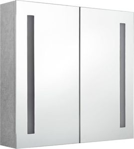 vidaXL Szafka łazienkowa z lustrem i LED, szarość betonu, 62x14x60 cm 3
