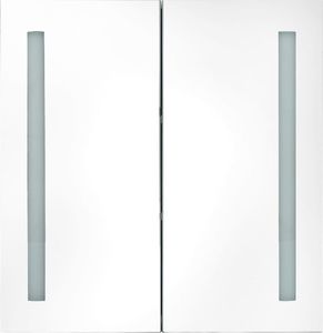 vidaXL Szafka łazienkowa z lustrem i LED, szarość betonu, 62x14x60 cm 5