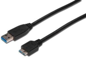 Kabel USB Digitus USB-A - microUSB 0.5 m Czarny (AK-300117-005-S) 1