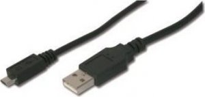 Kabel USB Digitus USB-A - microUSB 1 m Czarny (AK-300127-010-S) 1