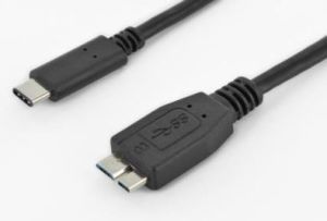 Kabel USB Digitus USB-C - microUSB 1 m Czarny (AK-300137-010-S) 2