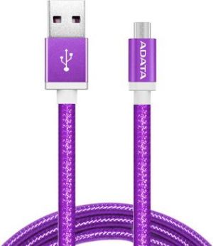 Kabel USB ADATA USB-microUSB 1m Purple alu-knit (AMUCAL-100CMK-CPU) 1