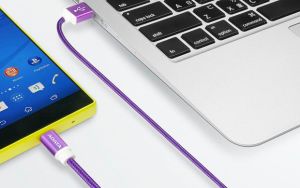 Kabel USB ADATA USB-microUSB 1m Purple alu-knit (AMUCAL-100CMK-CPU) 5