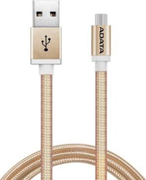 Kabel USB ADATA USB-microUSB 1m Gold alu-knit (AMUCAL-100CMK-CGD) 1