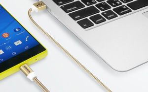 Kabel USB ADATA USB-microUSB 1m Gold alu-knit (AMUCAL-100CMK-CGD) 5
