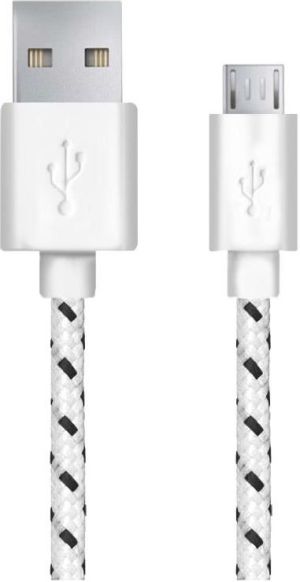 Kabel USB Esperanza MICRO USB 2.0 A-B M/M OPLOT 2.0 M - BIAŁY (EB181W - 5901299920107) 1