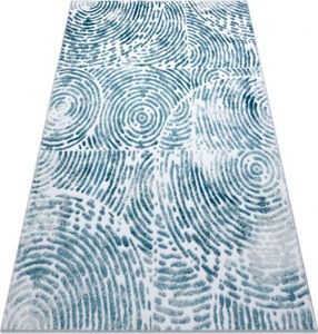 Dywany Łuszczów Dywan MEFE nowoczesny 8725 Koła odcisk palca - Strukturalny, dwa poziomy runa krem / niebieski, 120x170 cm 1