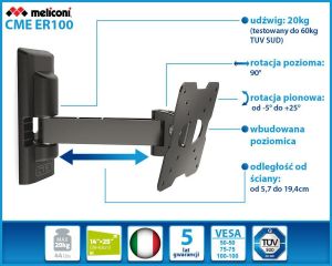 Meliconi Uchwyt ścienny CME ER100 14'' - 25'' 2