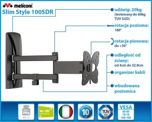 Meliconi Uchwyt Slim Style 100SDR 14"-25" 2
