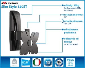 Meliconi Uchwyt Slim Style 120ST 26"-32" 2
