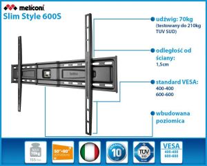 Meliconi Uchwyt Slim Style 600S 50"-80" 2