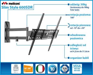Meliconi Uchwyt Slim Style 600SDR 50"-80" 2