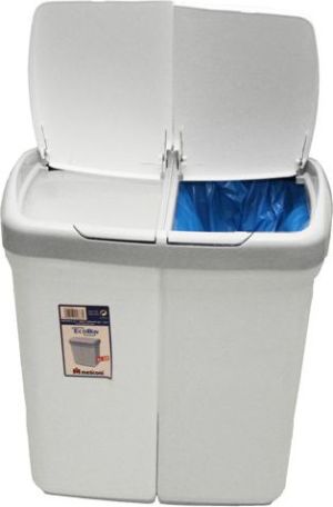 Kosz na śmieci Meliconi Ecobin do segregacji na przycisk 50L biały (14106102134BA) 5