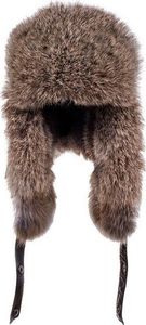 TMC Naturalleather Pilotka BAKS czarny/srebrny futro królika 56-58 cm (L) 1