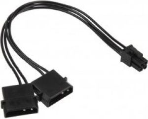 Molex x2 - ATX/EPS 4-pin, 0.2m, Czarny (ZUAD-762) 2