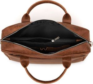 Torba Brdrene Skórzana torba męska na ramię, laptop Brodrene BL12 jasny brąz 5