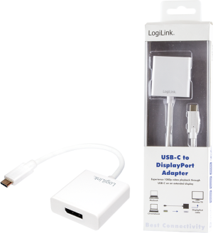 Adapter USB LogiLink USB-C - DisplayPort Biały  (UA0246) 3