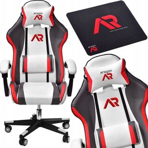 Fotel Aragon LOGO biało-czarny 2