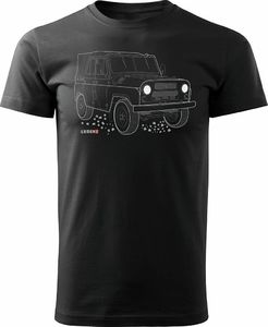 Topslang Koszulka z samochodem UAZ 469 452 auto PRL 4x4 męska czarna REGULAR L 1