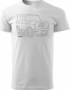 Topslang Koszulka z samochodem UAZ 469 452 auto PRL 4x4 męska biała REGULAR XXL 1
