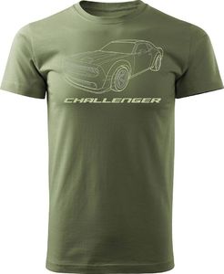 Topslang Koszulka z samochodem Dodge Challenger SRT męska khaki REGULAR S 1