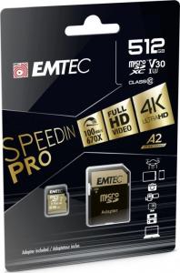 Karta Emtec Speedin Pro MicroSDXC 512 GB Class 10 UHS-I/U3 A2 V30 (ECMSDM512GXC10SP) 2