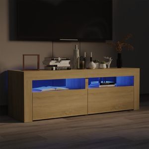 vidaXL Szafka pod TV z oświetleniem LED, dąb sonoma, 120x35x40 cm 1