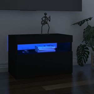 vidaXL Szafka pod TV z oświetleniem LED, czarna, 60x35x40 cm 1