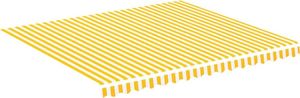 vidaXL Zapasowa tkanina na markizę, żółto-biała, 4x3,5 m 2