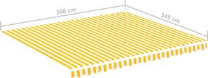 vidaXL Zapasowa tkanina na markizę, żółto-biała, 4x3,5 m 6