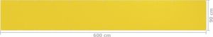 vidaXL Parawan balkonowy, żółty, 90x600 cm, HDPE 5