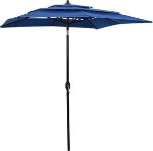 vidaXL 3-poziomowy parasol na aluminiowym słupku, lazurowy, 200x200 cm 1
